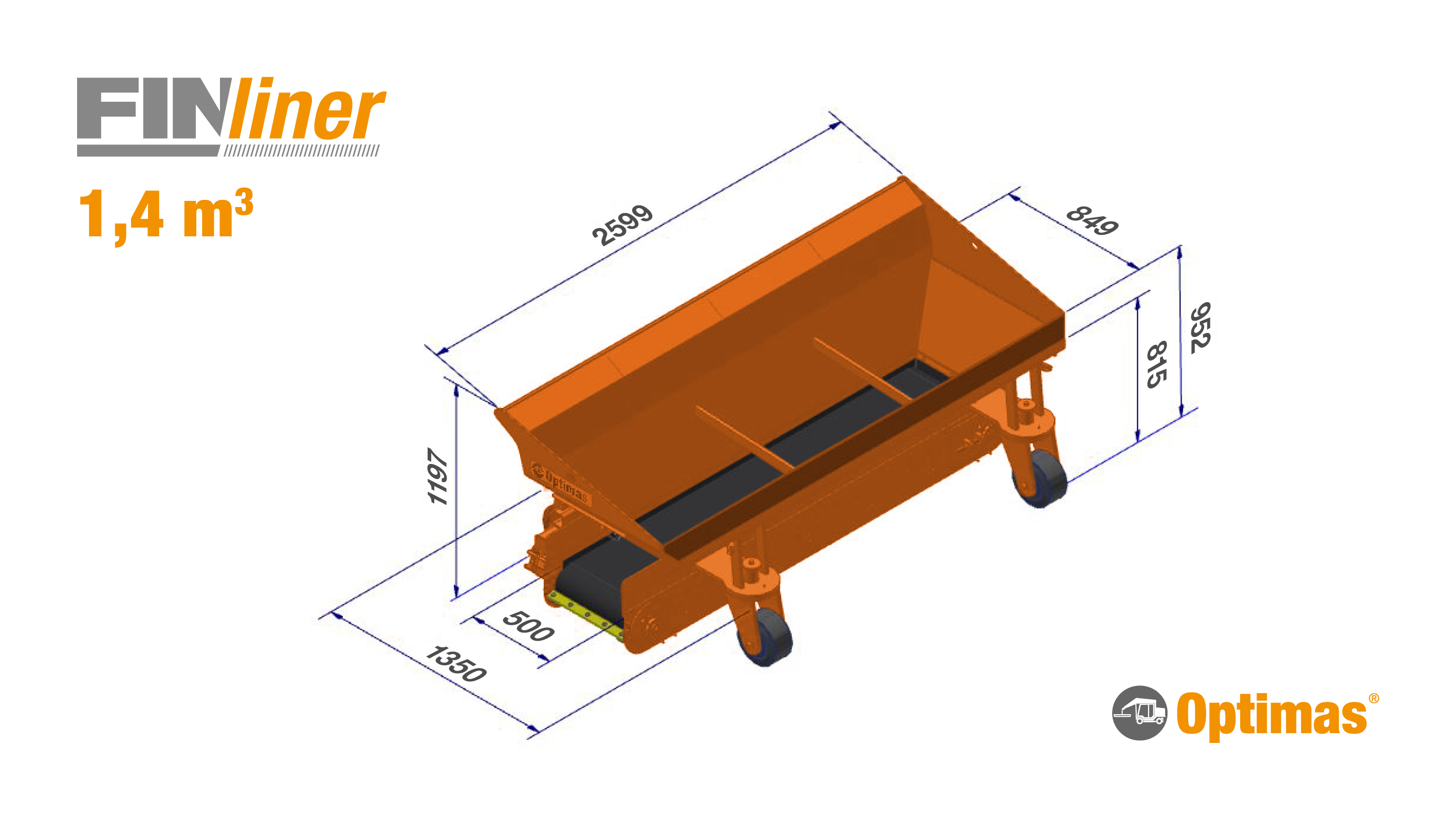 Side-shoot bucket "Finliner" 0,5 m³/1,0 m³ + 1,4 m³