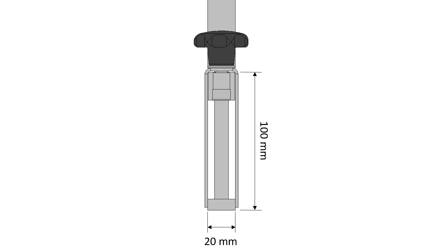 Levelling "shoe", long (250 mm adjustable)