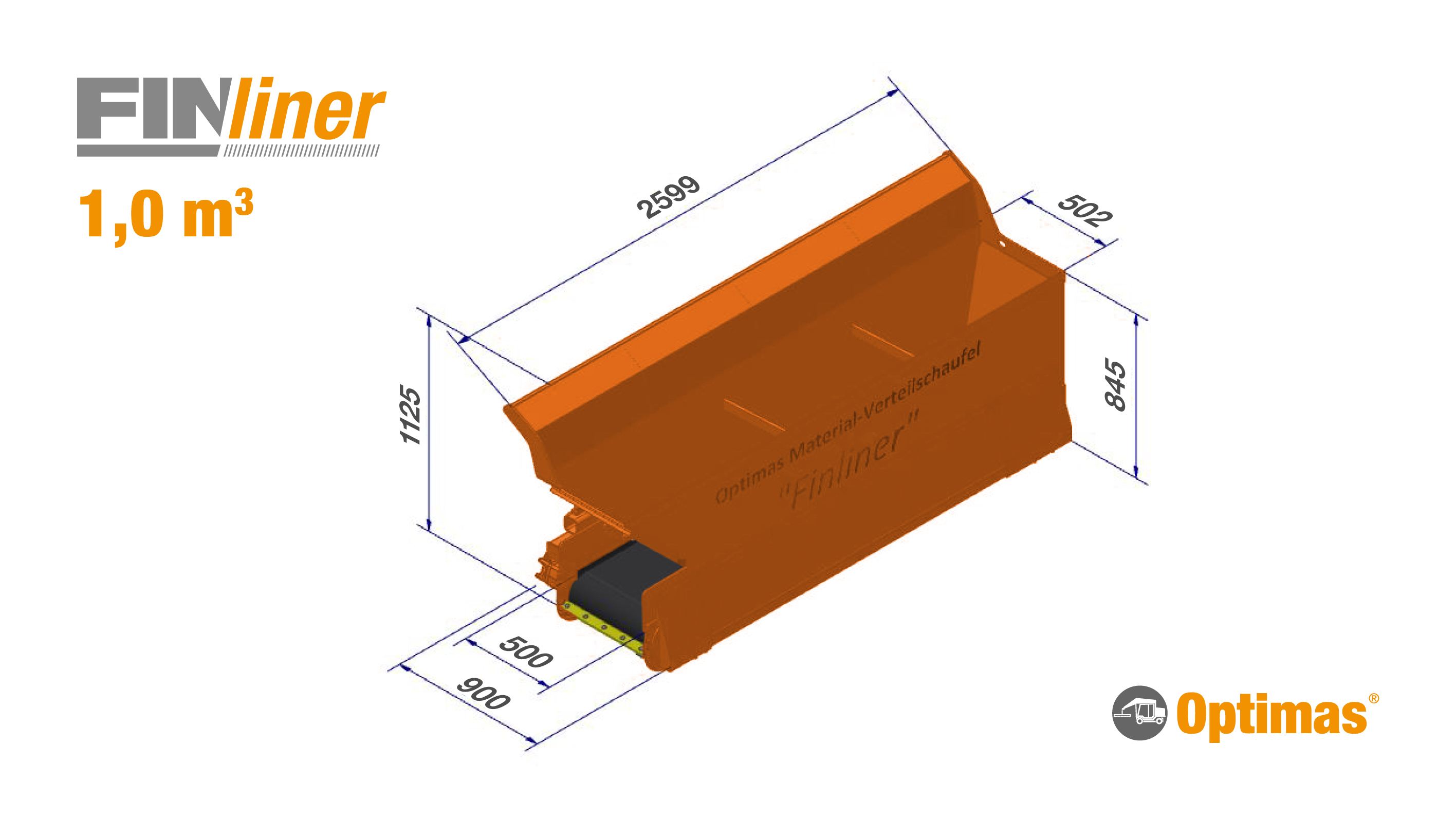 Side-shoot bucket "Finliner" 0,5 m³/1,0 m³ + 1,4 m³