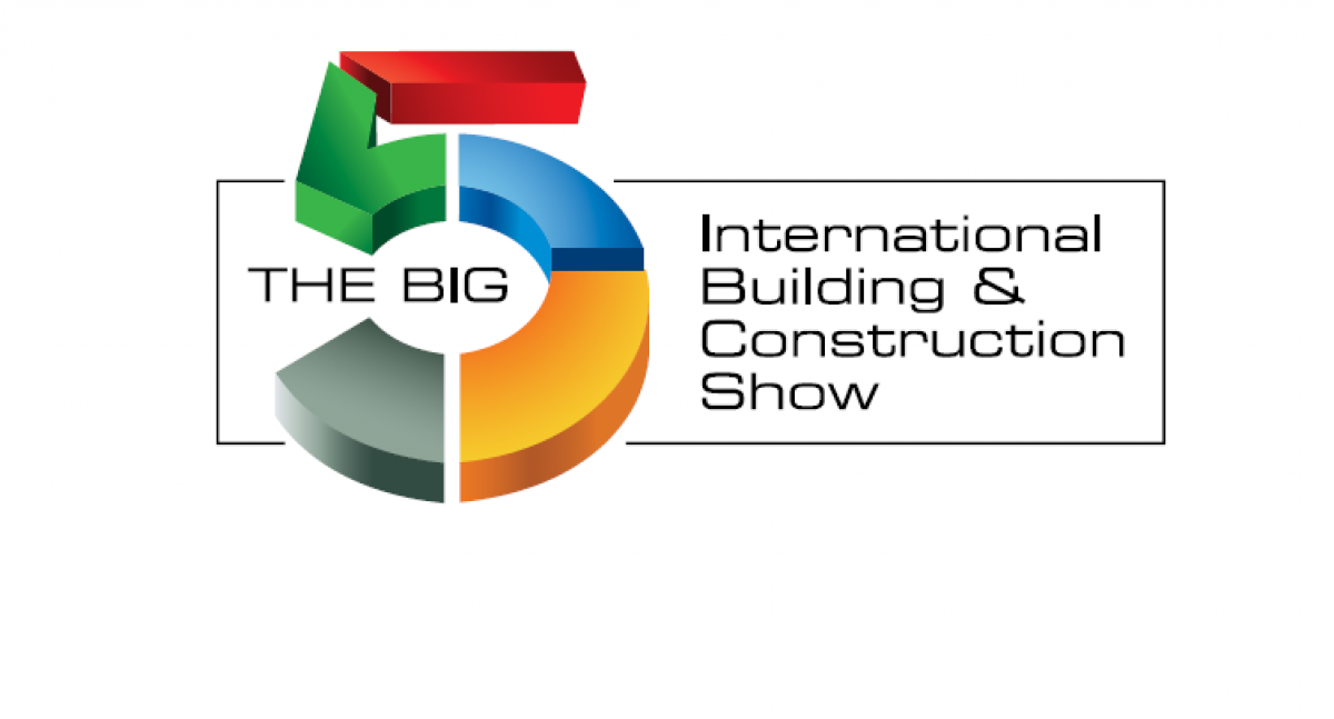 Logo for The Big 5 International Building & Construction Show featuring colorful geometric shapes – Optimas.