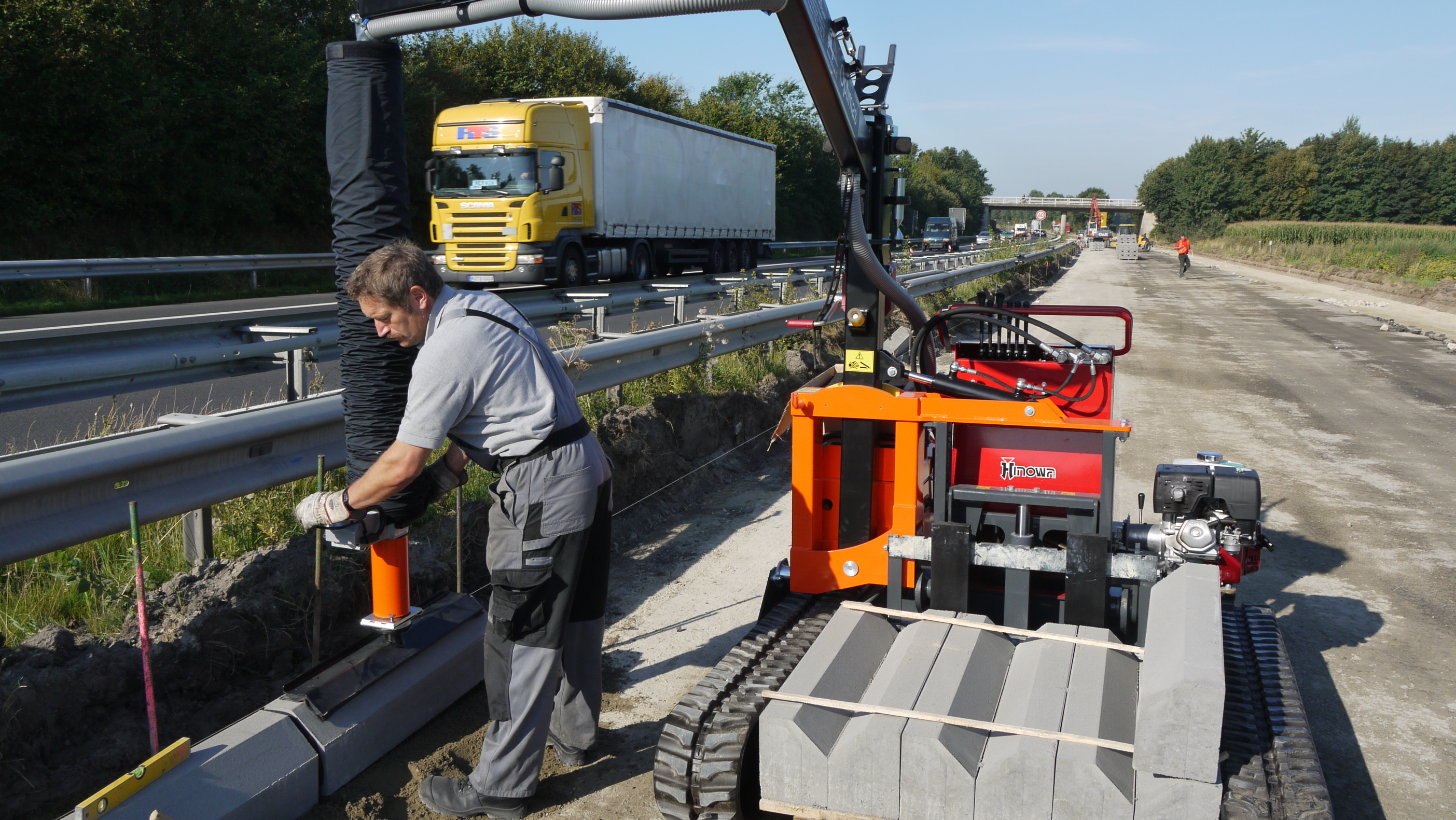 Optimas Vacu-Pallet-Mobil - placing kerbs