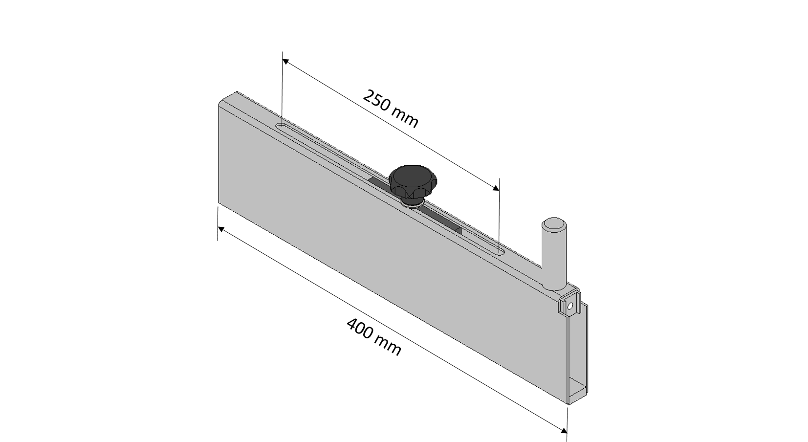 Levelling "shoe", long (250 mm adjustable)