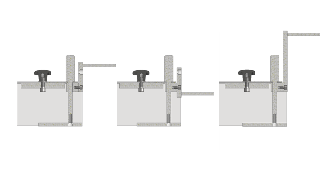 Levelling "shoe", long (250 mm adjustable)