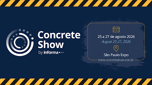 Concrete Show event details including date and location at Sao Paulo Expo, August 25-27, 2026 – Optimas.