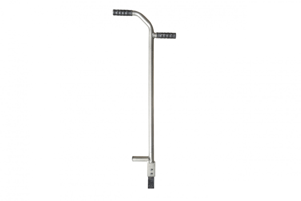 A metal tool with a long handle and rubber grips, designed for leverage and support – Optimas.